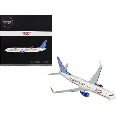 Boeing 737-800 Commercial Aircraft "Trump-Vance Campaign" White w/Blue Tail "Gemini 200" 1/200 Diecast Model by GeminiJets