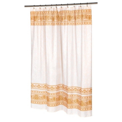 Carnation Home "Fleur" Fabric Shower Curtain in Gold - image 1 of 3