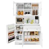 Modern Kitchen Buffet Sideboard Storage Cabinet Wood Acrylic Transparent Food Pantry Organizer Door Above with 2 Drawers for Dining Room, Living Room - 3 of 4