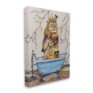 Stupell Industries Regal Jungle Lion in Blue Claw Bath - 1 of 4