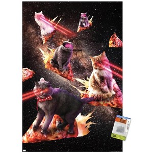 Trends International James Booker - Galaxy Laser Cats on Pizza Unframed Wall Poster Prints - 1 of 4