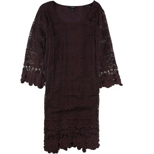 Alfani Womens Crochet-Trim A-line Dress - 1 of 1