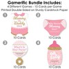 Big Dot of Happiness Hello Little One - Pink and Gold - 4 Girl Baby Shower Games - 10 Cards Each - Gamerific Bundle - 3 of 4