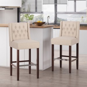 30.5" Modern Bar Stool with Metal Legs & Tufted High Density Upholstery,Commercial Grade for Kitchen Island-Baofuwish - 1 of 4