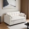 Leovsnove Sleeper Sofa Bed, 3-in-1 Velvet Pull Out Couch with Armrests, Storage Pockets and 2 Pillows, Adjustable Backrest - 2 of 4