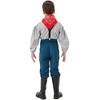 Kids Pioneer Pantset Boys Villager Long Sleeve Top and Overalls Red Headscarf Colonial Shirt - 2 of 4