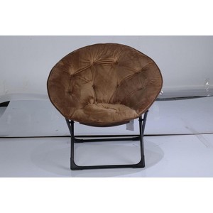Garvee XL Faux Fur Saucer Chair, Foldable Plush Lounge Accent Chair with Non-Slip Base for Teens & Adults - 1 of 1