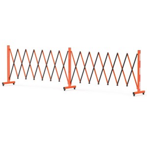 Expandable Metal Barricade, Adjustable Safety Barrier with Wheels, Folding Traffic Fence for Crowd Control, Portable & Heavy-Duty Construction Gate - 1 of 4