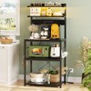 Aheaplus Kitchen Storage Rack with Power Outlet, Coffee Bar Station with LED Lights, Bakers Rack with 6 S-Shaped Hooks - 2 of 4
