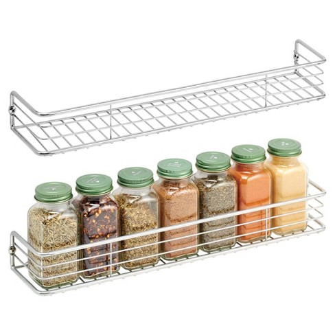 Spice Rack Organizer for Cabinets, 2 Pack Wall Mount Spice Seasoning Jars