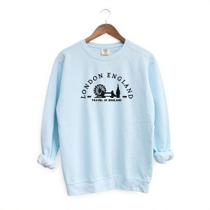 Simply Sage Market Women's  Garment Dyed Graphic Sweatshirt Embroidered London England - 1 of 3