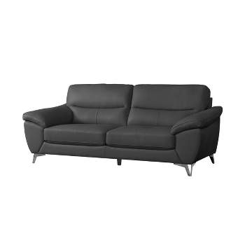 Valier Modern Top Grain Leather Sofa Dark Gray - Abbyson Living