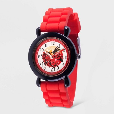 Kids' Disney The Incredibles 2 Plastic Time Teacher Silicone Strap Watch - Red