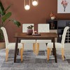 Tangkula 4PCS Upholstered Dining Chair High Back Armless Chair w/ Wooden Legs Beige - 4 of 4