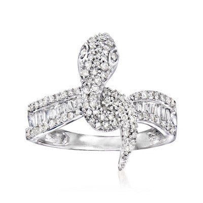 Ross-Simons 0.64 ct. t.w. Diamond Snake Ring in 14kt White Gold