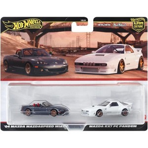Hot Wheels '04 Mazda Mazdaspeed Miata & Mazda RX 7 FC Pandem 2 Pack Car Culture Premium - 1 of 4