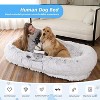Gulches Dog Bed, Size Fits You and Pets, Washable Faux Fur Dog Bed for People Doze Off, Napping Orthopedic Dog Bed  Xmas Christmas Gift,Gray - 2 of 4