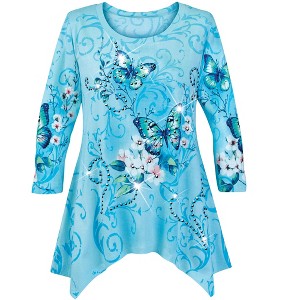 Collections Etc Butterfly Flurry Tunic - 1 of 4
