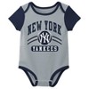 MLB New York Yankees Infant Boys' 3pk White Bodysuit - 3 of 4