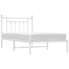 vidaXL Metal Bed Frame with Headboard White 39.4 in.x74.8 in. Twin - 4 of 4