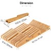 Attop Bamboo In-Drawer Knife Block Set for 16 Knives(Not Included), Large Kitchen Detachable Washable Cutlery Slot Organizer Storage Holder - 2 of 4
