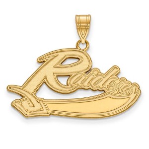 Black Bow Jewelry 14k Yellow Gold Plated Sterling Silver Mount Union College Purple Raiders NCAA Large Pendant - 1 of 3