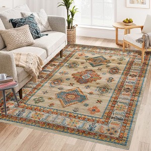 Washable Rug Vintage Rug Non Slip Indoor Floor Carpet Boho Accent Area Rug for Living Room Bedroom Kitchen - 1 of 4
