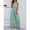 One Piece Jumpsuits with Pockets Women Sleeveless Button Up Dressy Romper Casual Loose Print Outfits - 2 of 4