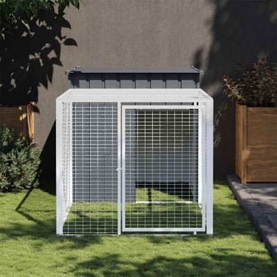 vidaXL Chicken Cage Anthracite Galvanized Steel Large Durable