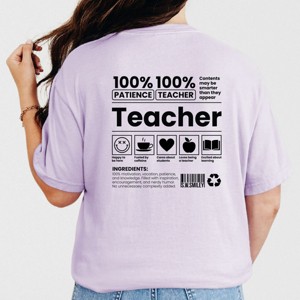 Simply Sage Market S.W.Smiley Teacher Recipe Front & Back Design Garment Dyed Tee - 1 of 4