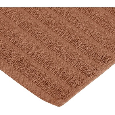 Brown Eco-Friendly Cotton Textured Bath Mat Set
