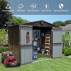 Syemin Deck Boxes Durable, Horizontal Compact Storage Shed for Garden, Backyard, Patio, Closet Deck Box, Brown, 98.74"*75.43"*74.49" - 3 of 4