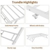 Stand-up Trundle Sofa Bed, Pop-Up Trundle Bed, Double Trundle Bed Frame (Frame Only), Metal Slatted Frame with Locking Casters - 4 of 4