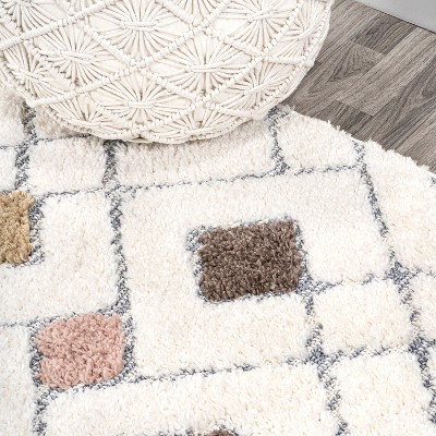 5' x 8' Multi/Cream Synthetic Trellis Area Rug