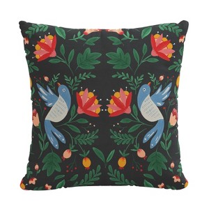 18"x18" Nordic Bird Polyester Square Throw Pillow Ink - Skyline Furniture: Cotton Woven, Zipper Closure, Indoor Use - 1 of 4