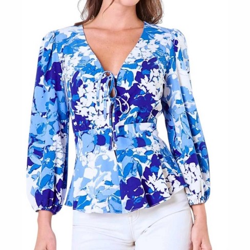 Women's Cosette Front Tie Peplum Top - SUGARLIPS - image 1 of 4