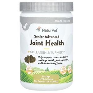 NaturVet Senior Advanced Joint Health + Collagen & Turmeric, For Dogs, 120 Soft Chews, 12.6 oz (360 g) - 1 of 3