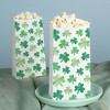 Big Dot of Happiness Shamrock St. Patrick’s Day Popcorn Bags, Green Saint Paddy’s Day Favor Snack, Free-Standing Individual White Paper Bags - 25 Ct - 3 of 4