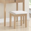 Sapphtopaz Vanity Desk with Mirror Wooden Frame Makeup Table with Storage Drawers and Stool for Locker Room, Living Room - 2 of 4