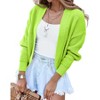 Clearlove Women's Cropped Drop Shoulder Cardigan Long Sleeve Open-Front Knit Shrug Jacket - 2 of 4