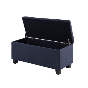 Dsvimoy Accent Chair Storage Ottoman Bench Tufted 3 in 1 for Living Room Entryway Hallway, Dark Blue, 39"*17"*15" - 1 of 4