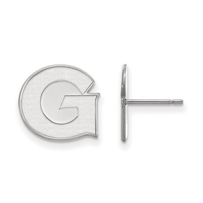 Black Bow Jewelry 10k White Gold Georgetown Hoyas NCAA Post Earrings