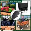 Lyngins Lightweight Collapsible Wagon with 3-Pcs Waterproof Liner & Cover Set, Dual-Layer Storage All-Terrain Wagons Carts Foldable for Garden & Beach - 3 of 4