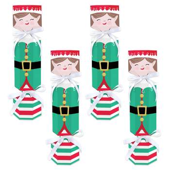 Big Dot of Happiness Elf Squad - No Snap Kids Elf Christmas and Birthday Party Table Favors - DIY Cracker Boxes - Set of 12