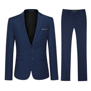 Cloudstyle Men's 2-Piece Suits Slim Fit 2 Button Dress Suit Jacket Blazer & Pants Set - 1 of 4
