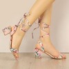 Allegra K Women's Block Heel Lace Up Heel Sandals - 2 of 4