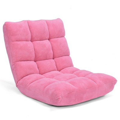 Tangkula Adjustable 14-position Floor Chair ,padded Gaming Chair Lazy  Recliner Pink : Target