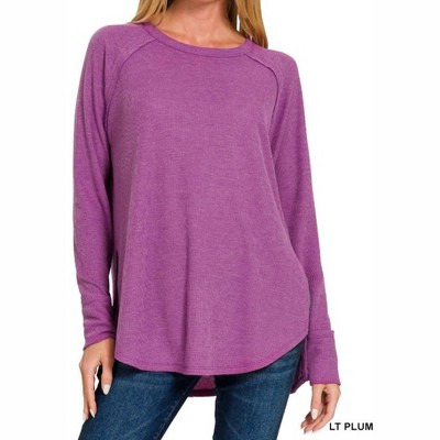 Women's Aria Waffle Knit Top - ZENANA