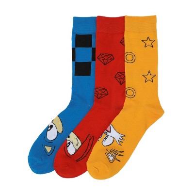 Sonic The Hedgehog Characters Youth 3-pack 360 Crew Socks : Target