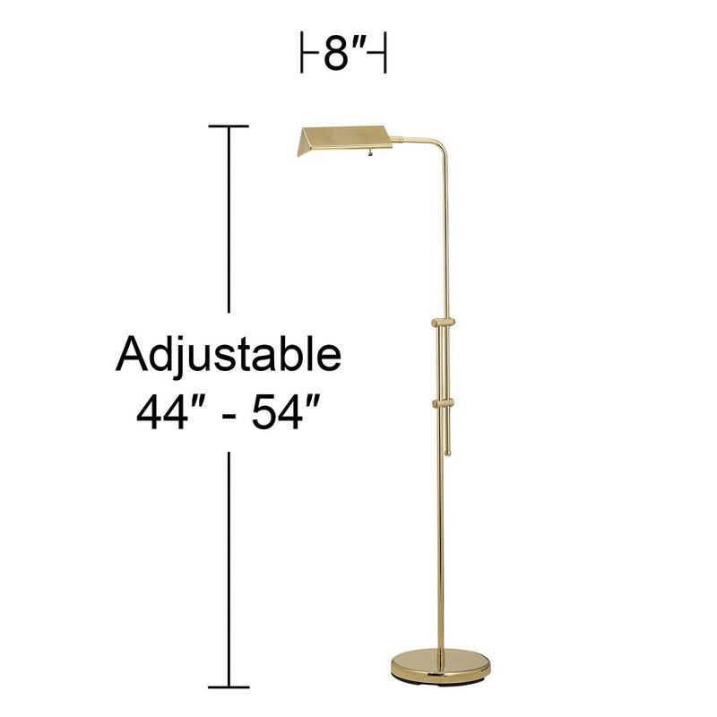 Regency Hill Tony Traditional 54" Tall Standing Floor Lamps Set of 2 Lights Pharmacy Adjustable Gold Brass Finish Living Room Bedroom House Reading, 4 of 10